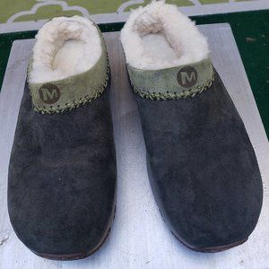Merrell suede clogs